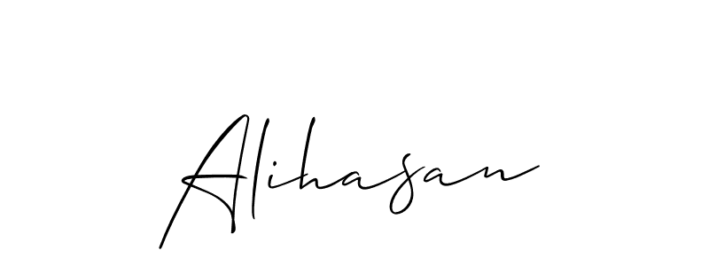 Also we have Alihasan name is the best signature style. Create professional handwritten signature collection using Allison_Script autograph style. Alihasan signature style 2 images and pictures png