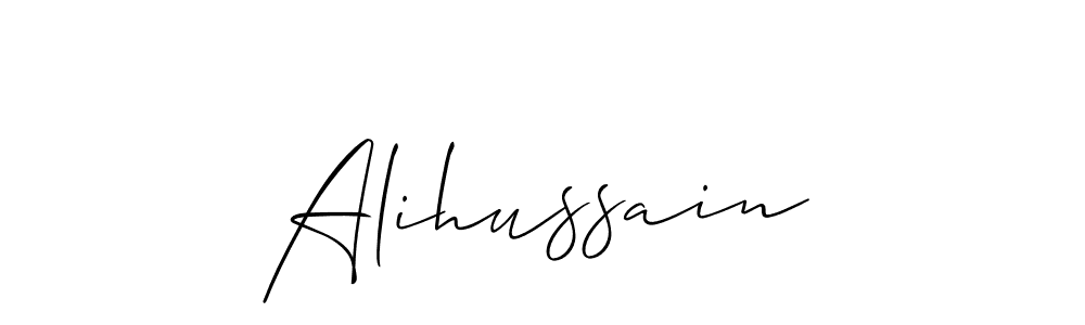 Allison_Script is a professional signature style that is perfect for those who want to add a touch of class to their signature. It is also a great choice for those who want to make their signature more unique. Get Alihussain name to fancy signature for free. Alihussain signature style 2 images and pictures png