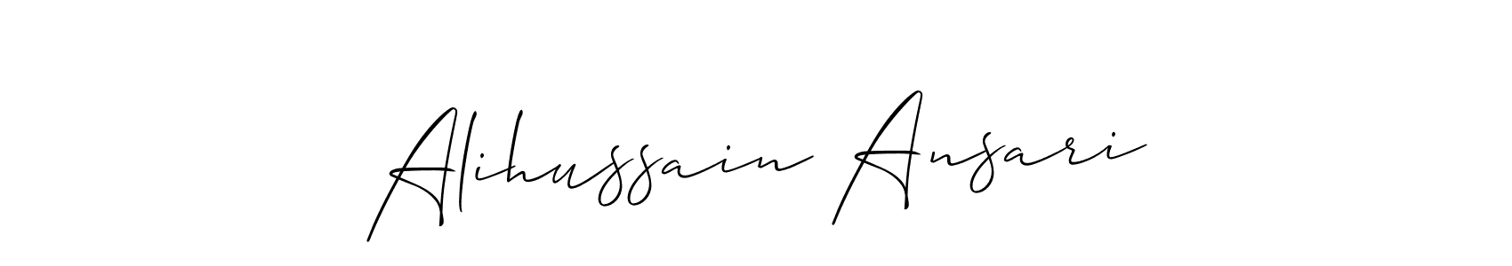 Make a short Alihussain Ansari signature style. Manage your documents anywhere anytime using Allison_Script. Create and add eSignatures, submit forms, share and send files easily. Alihussain Ansari signature style 2 images and pictures png