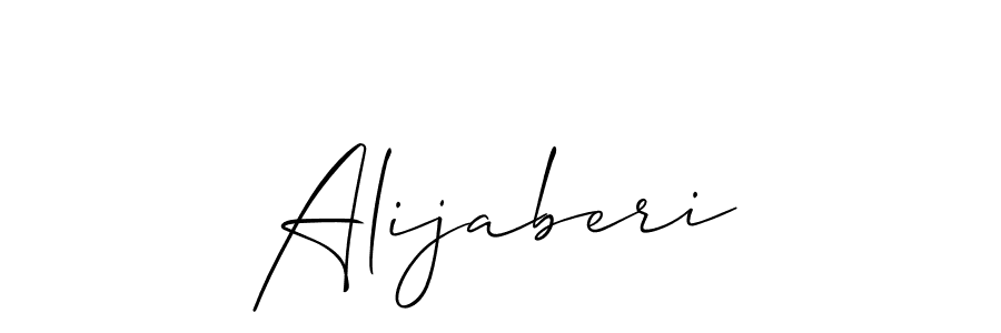 Design your own signature with our free online signature maker. With this signature software, you can create a handwritten (Allison_Script) signature for name Alijaberi. Alijaberi signature style 2 images and pictures png