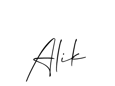 The best way (Allison_Script) to make a short signature is to pick only two or three words in your name. The name Alik include a total of six letters. For converting this name. Alik signature style 2 images and pictures png