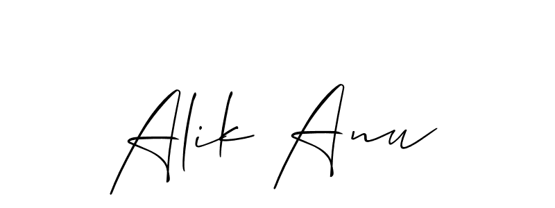 How to Draw Alik Anu signature style? Allison_Script is a latest design signature styles for name Alik Anu. Alik Anu signature style 2 images and pictures png