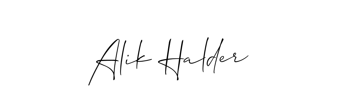Make a short Alik Halder signature style. Manage your documents anywhere anytime using Allison_Script. Create and add eSignatures, submit forms, share and send files easily. Alik Halder signature style 2 images and pictures png