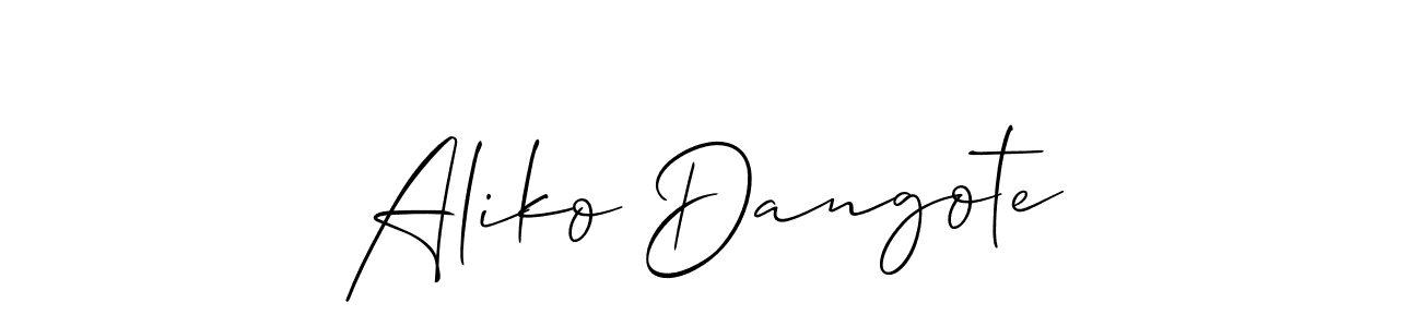 The best way (Allison_Script) to make a short signature is to pick only two or three words in your name. The name Aliko Dangote include a total of six letters. For converting this name. Aliko Dangote signature style 2 images and pictures png