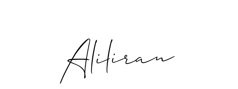 Design your own signature with our free online signature maker. With this signature software, you can create a handwritten (Allison_Script) signature for name Aliliran. Aliliran signature style 2 images and pictures png