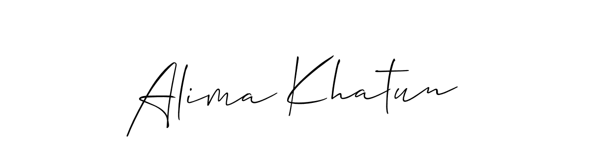 Create a beautiful signature design for name Alima Khatun. With this signature (Allison_Script) fonts, you can make a handwritten signature for free. Alima Khatun signature style 2 images and pictures png