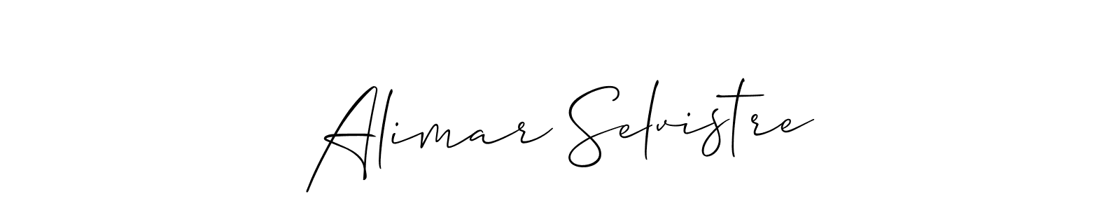 How to make Alimar Selvistre name signature. Use Allison_Script style for creating short signs online. This is the latest handwritten sign. Alimar Selvistre signature style 2 images and pictures png
