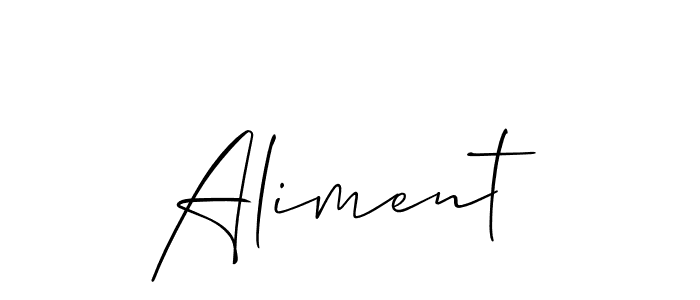 Also we have Aliment name is the best signature style. Create professional handwritten signature collection using Allison_Script autograph style. Aliment signature style 2 images and pictures png