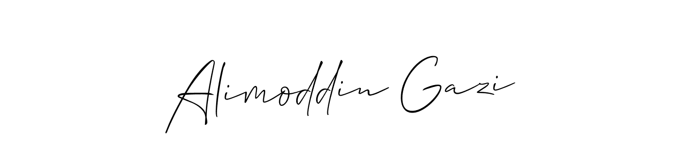 Make a beautiful signature design for name Alimoddin Gazi. With this signature (Allison_Script) style, you can create a handwritten signature for free. Alimoddin Gazi signature style 2 images and pictures png