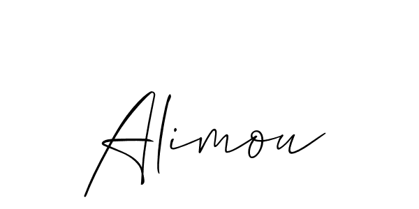 The best way (Allison_Script) to make a short signature is to pick only two or three words in your name. The name Alimou include a total of six letters. For converting this name. Alimou signature style 2 images and pictures png