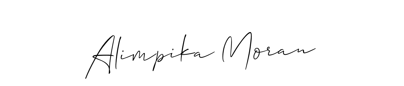 How to Draw Alimpika Moran signature style? Allison_Script is a latest design signature styles for name Alimpika Moran. Alimpika Moran signature style 2 images and pictures png