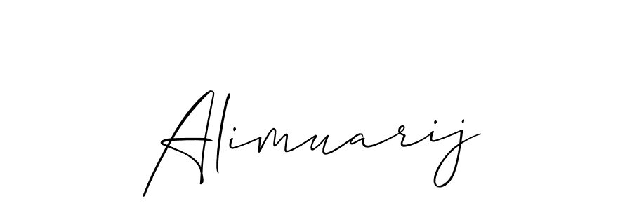 Use a signature maker to create a handwritten signature online. With this signature software, you can design (Allison_Script) your own signature for name Alimuarij. Alimuarij signature style 2 images and pictures png