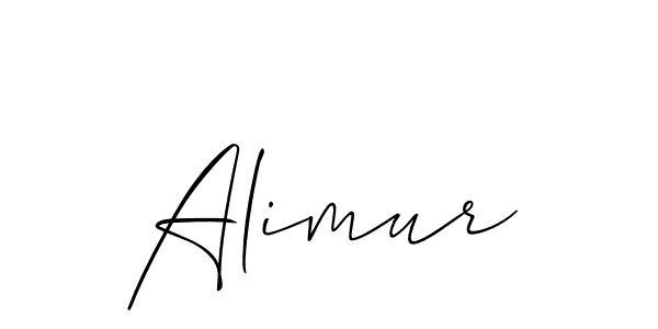 Use a signature maker to create a handwritten signature online. With this signature software, you can design (Allison_Script) your own signature for name Alimur. Alimur signature style 2 images and pictures png