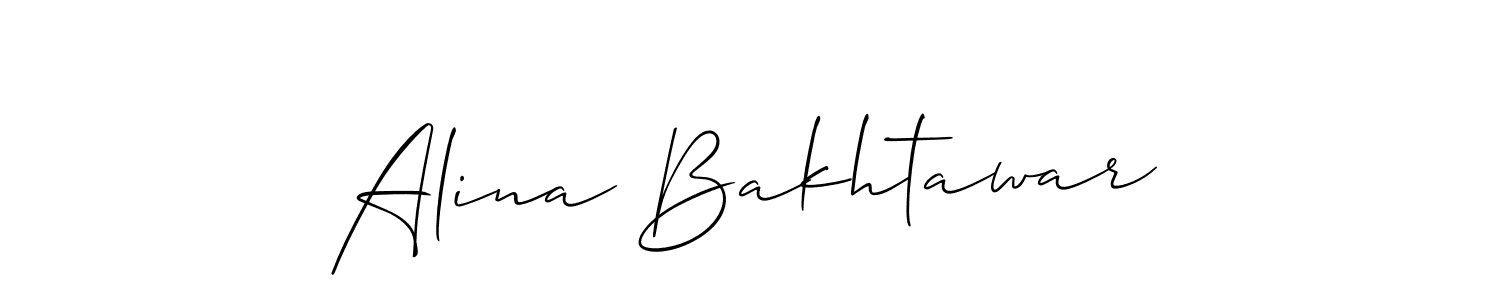 Make a beautiful signature design for name Alina Bakhtawar. With this signature (Allison_Script) style, you can create a handwritten signature for free. Alina Bakhtawar signature style 2 images and pictures png