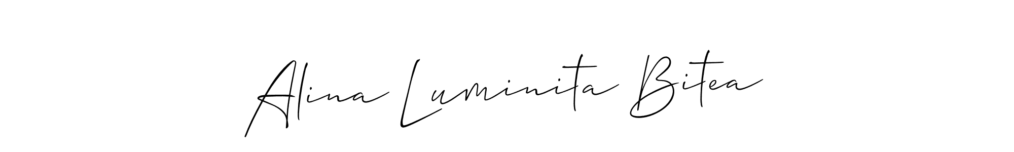 Also we have Alina Luminita Bitea name is the best signature style. Create professional handwritten signature collection using Allison_Script autograph style. Alina Luminita Bitea signature style 2 images and pictures png