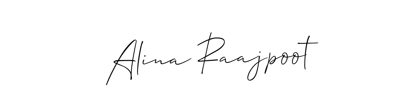 Alina Raajpoot stylish signature style. Best Handwritten Sign (Allison_Script) for my name. Handwritten Signature Collection Ideas for my name Alina Raajpoot. Alina Raajpoot signature style 2 images and pictures png