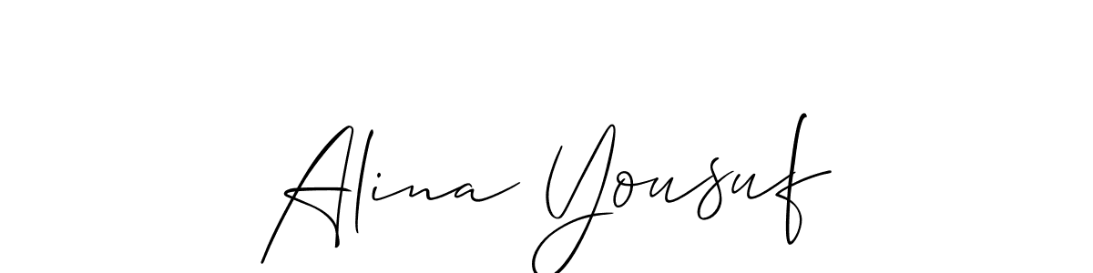 Alina Yousuf stylish signature style. Best Handwritten Sign (Allison_Script) for my name. Handwritten Signature Collection Ideas for my name Alina Yousuf. Alina Yousuf signature style 2 images and pictures png