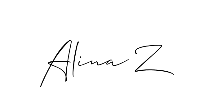 Make a short Alina Z signature style. Manage your documents anywhere anytime using Allison_Script. Create and add eSignatures, submit forms, share and send files easily. Alina Z signature style 2 images and pictures png