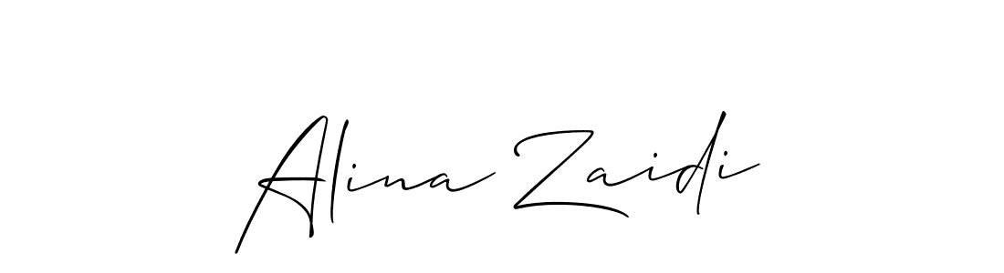 How to make Alina Zaidi name signature. Use Allison_Script style for creating short signs online. This is the latest handwritten sign. Alina Zaidi signature style 2 images and pictures png