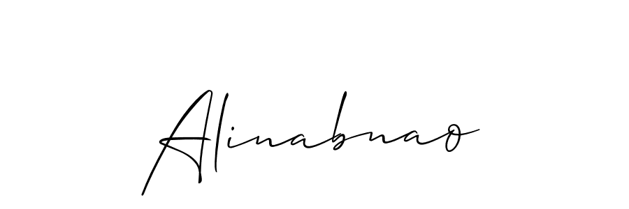 Use a signature maker to create a handwritten signature online. With this signature software, you can design (Allison_Script) your own signature for name Alinabnao. Alinabnao signature style 2 images and pictures png