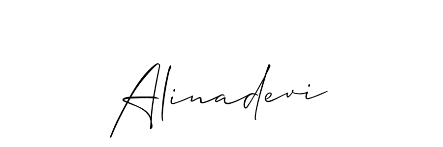 You should practise on your own different ways (Allison_Script) to write your name (Alinadevi) in signature. don't let someone else do it for you. Alinadevi signature style 2 images and pictures png