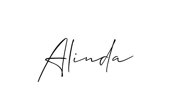 Make a beautiful signature design for name Alinda. With this signature (Allison_Script) style, you can create a handwritten signature for free. Alinda signature style 2 images and pictures png