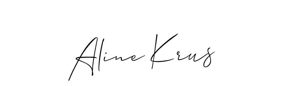 How to make Aline Krus name signature. Use Allison_Script style for creating short signs online. This is the latest handwritten sign. Aline Krus signature style 2 images and pictures png