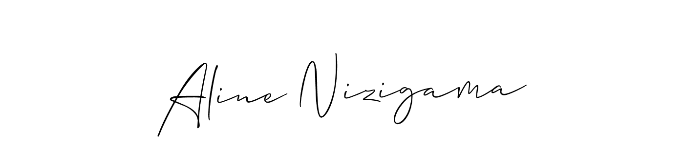 Use a signature maker to create a handwritten signature online. With this signature software, you can design (Allison_Script) your own signature for name Aline Nizigama. Aline Nizigama signature style 2 images and pictures png