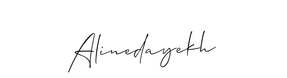 How to make Alinedayekh signature? Allison_Script is a professional autograph style. Create handwritten signature for Alinedayekh name. Alinedayekh signature style 2 images and pictures png