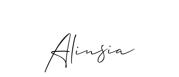 How to make Alinsia name signature. Use Allison_Script style for creating short signs online. This is the latest handwritten sign. Alinsia signature style 2 images and pictures png