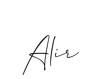 Use a signature maker to create a handwritten signature online. With this signature software, you can design (Allison_Script) your own signature for name Alir. Alir signature style 2 images and pictures png