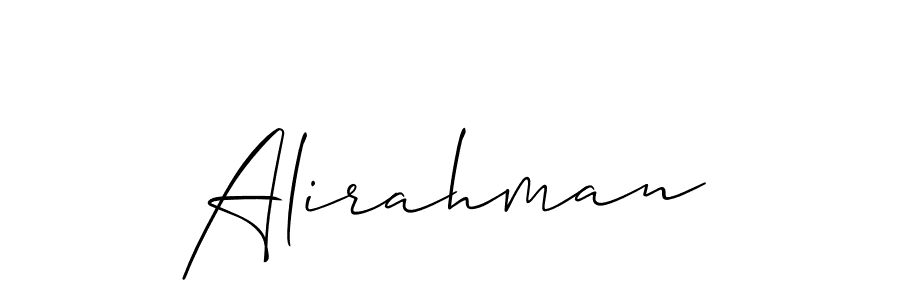 The best way (Allison_Script) to make a short signature is to pick only two or three words in your name. The name Alirahman include a total of six letters. For converting this name. Alirahman signature style 2 images and pictures png