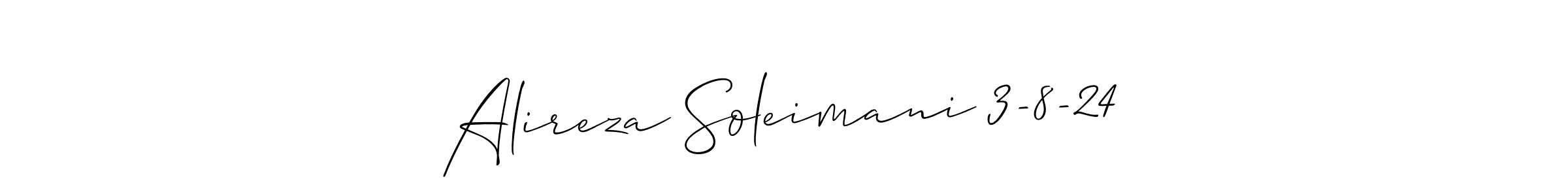 Also You can easily find your signature by using the search form. We will create Alireza Soleimani 3-8-24 name handwritten signature images for you free of cost using Allison_Script sign style. Alireza Soleimani 3-8-24 signature style 2 images and pictures png