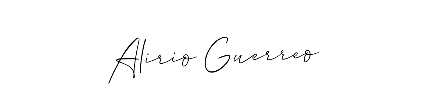 Allison_Script is a professional signature style that is perfect for those who want to add a touch of class to their signature. It is also a great choice for those who want to make their signature more unique. Get Alirio Guerreo name to fancy signature for free. Alirio Guerreo signature style 2 images and pictures png