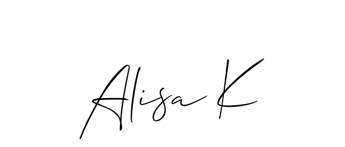 Make a beautiful signature design for name Alisa K. Use this online signature maker to create a handwritten signature for free. Alisa K signature style 2 images and pictures png