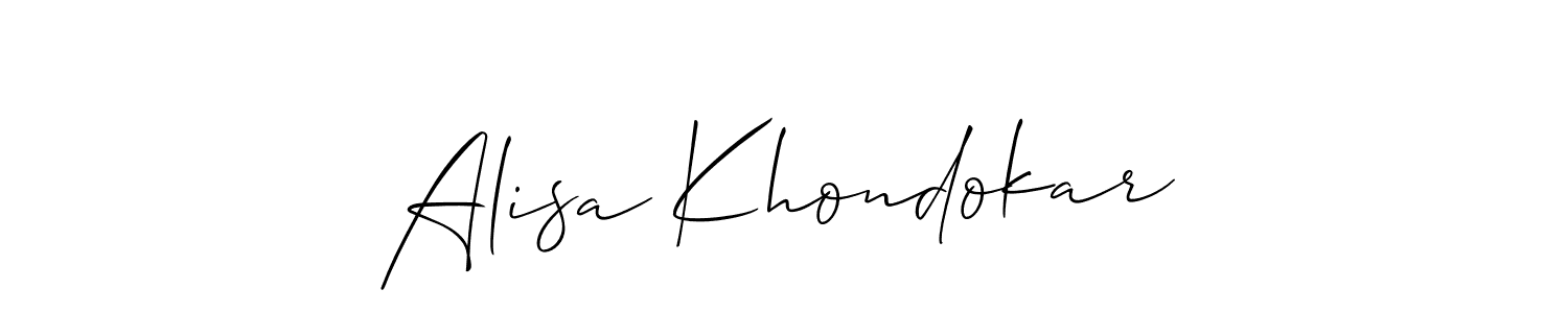 Design your own signature with our free online signature maker. With this signature software, you can create a handwritten (Allison_Script) signature for name Alisa Khondokar. Alisa Khondokar signature style 2 images and pictures png