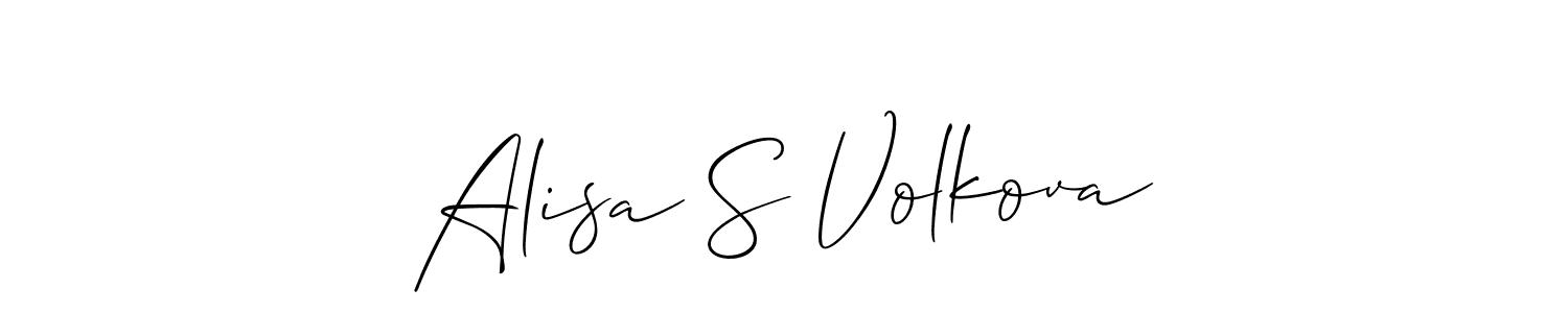 Allison_Script is a professional signature style that is perfect for those who want to add a touch of class to their signature. It is also a great choice for those who want to make their signature more unique. Get Alisa S Volkova name to fancy signature for free. Alisa S Volkova signature style 2 images and pictures png