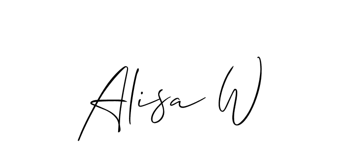 Also You can easily find your signature by using the search form. We will create Alisa W name handwritten signature images for you free of cost using Allison_Script sign style. Alisa W signature style 2 images and pictures png