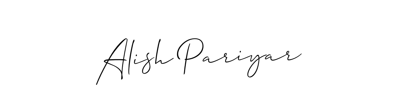 You should practise on your own different ways (Allison_Script) to write your name (Alish Pariyar) in signature. don't let someone else do it for you. Alish Pariyar signature style 2 images and pictures png