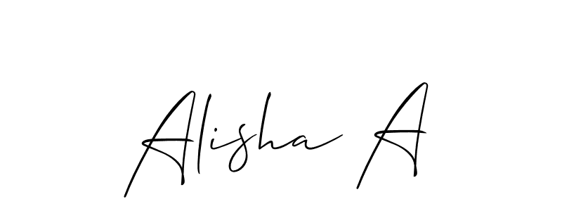 Alisha A stylish signature style. Best Handwritten Sign (Allison_Script) for my name. Handwritten Signature Collection Ideas for my name Alisha A. Alisha A signature style 2 images and pictures png