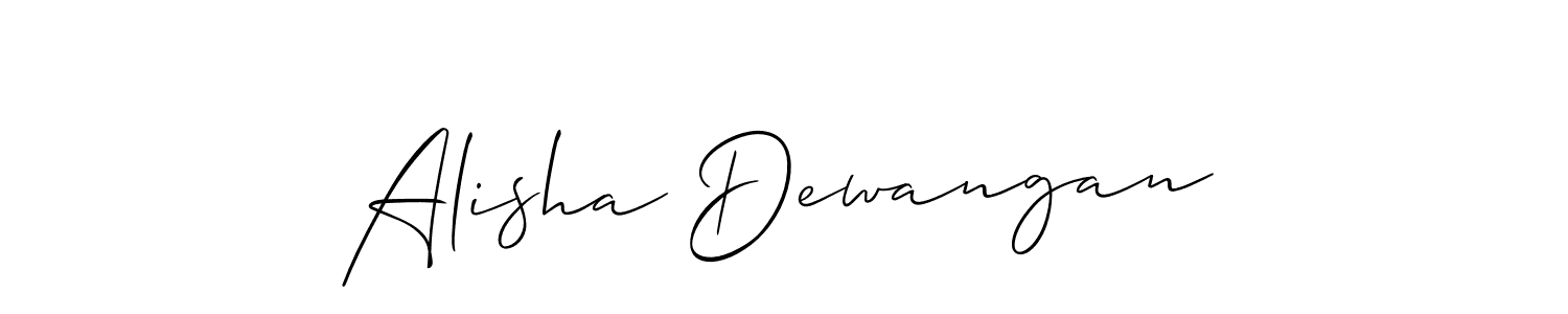 Use a signature maker to create a handwritten signature online. With this signature software, you can design (Allison_Script) your own signature for name Alisha Dewangan. Alisha Dewangan signature style 2 images and pictures png