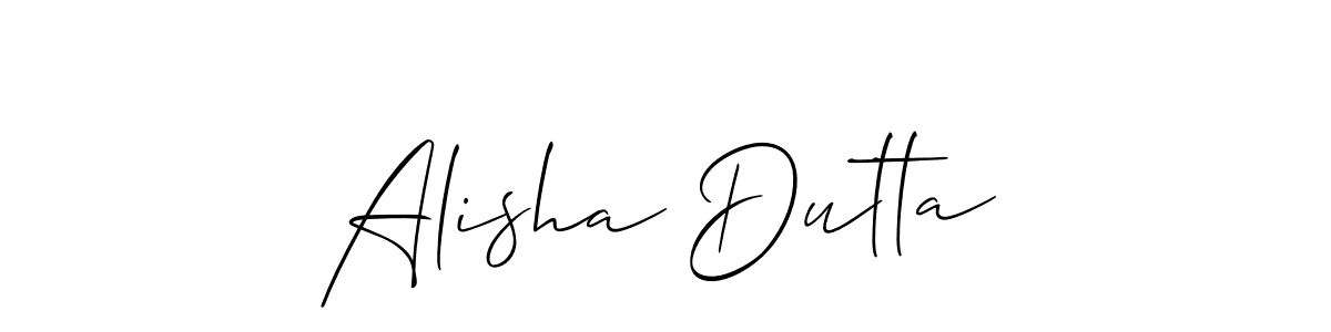 It looks lik you need a new signature style for name Alisha Dutta. Design unique handwritten (Allison_Script) signature with our free signature maker in just a few clicks. Alisha Dutta signature style 2 images and pictures png