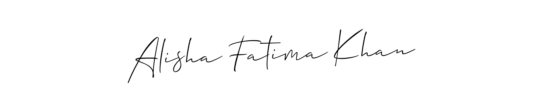 How to make Alisha Fatima Khan name signature. Use Allison_Script style for creating short signs online. This is the latest handwritten sign. Alisha Fatima Khan signature style 2 images and pictures png