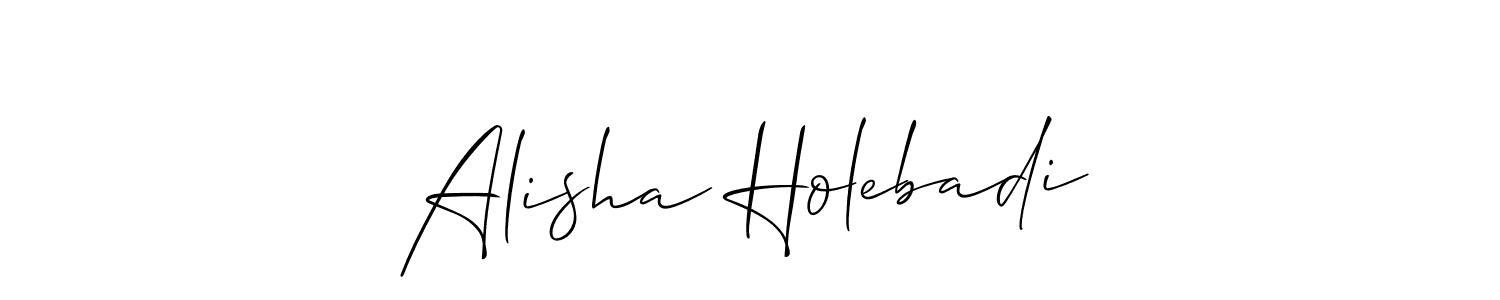 How to make Alisha Holebadi name signature. Use Allison_Script style for creating short signs online. This is the latest handwritten sign. Alisha Holebadi signature style 2 images and pictures png