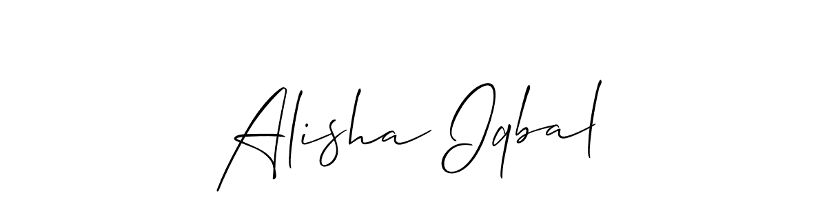 The best way (Allison_Script) to make a short signature is to pick only two or three words in your name. The name Alisha Iqbal include a total of six letters. For converting this name. Alisha Iqbal signature style 2 images and pictures png