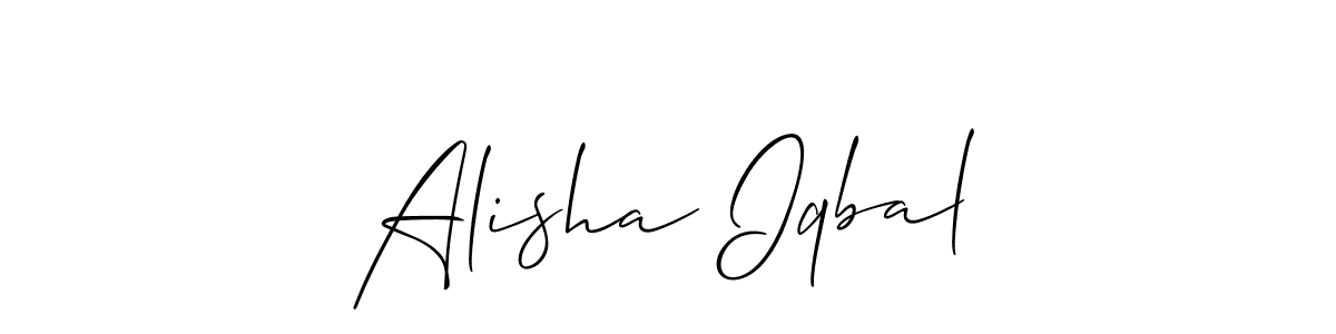 The best way (Allison_Script) to make a short signature is to pick only two or three words in your name. The name Alisha Iqbal include a total of six letters. For converting this name. Alisha Iqbal signature style 2 images and pictures png