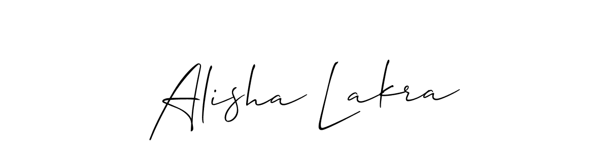 Also we have Alisha Lakra name is the best signature style. Create professional handwritten signature collection using Allison_Script autograph style. Alisha Lakra signature style 2 images and pictures png