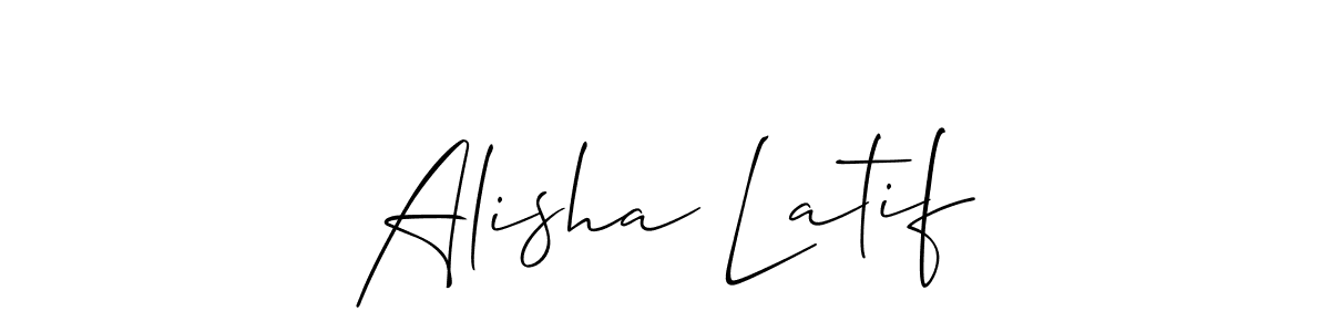You should practise on your own different ways (Allison_Script) to write your name (Alisha Latif) in signature. don't let someone else do it for you. Alisha Latif signature style 2 images and pictures png