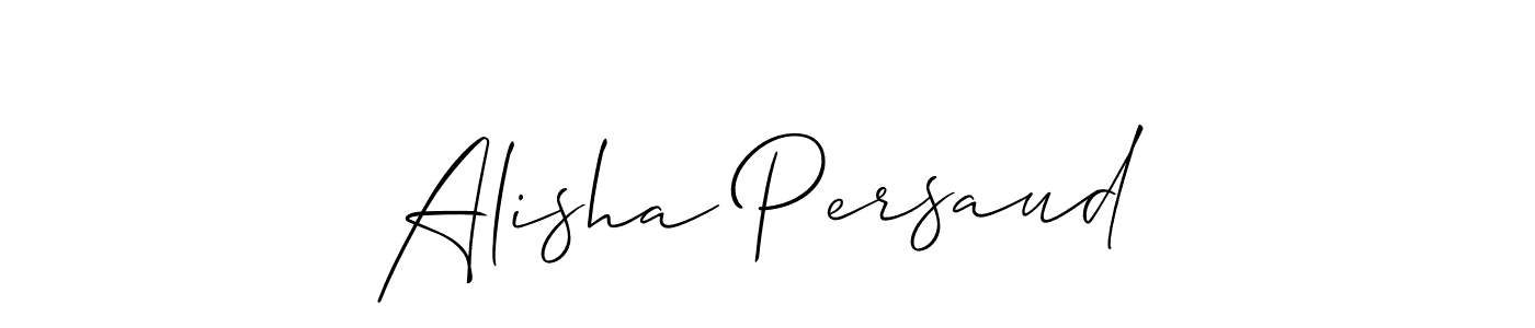 The best way (Allison_Script) to make a short signature is to pick only two or three words in your name. The name Alisha Persaud include a total of six letters. For converting this name. Alisha Persaud signature style 2 images and pictures png