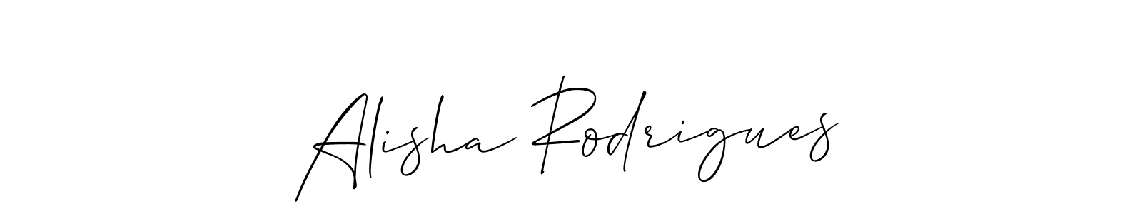 You should practise on your own different ways (Allison_Script) to write your name (Alisha Rodrigues) in signature. don't let someone else do it for you. Alisha Rodrigues signature style 2 images and pictures png
